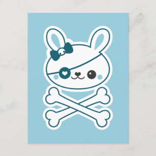 Cute Pirate Bunny Birthday Party Invitations