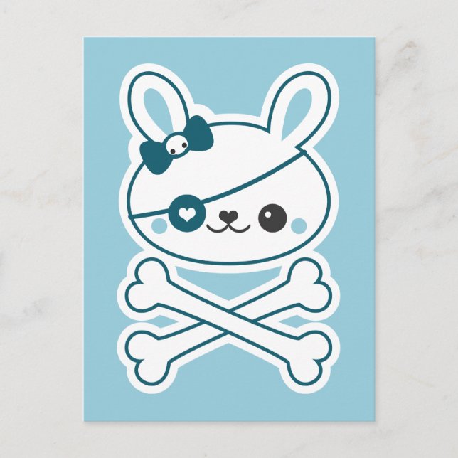 Cute Pirate Bunny Postcard (Front)