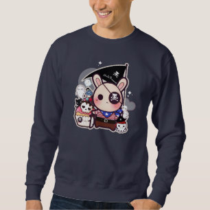 Cute pirate bunny with kawaii skull cupcake sweatshirt