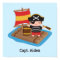 Cute Pirate Captain Boy Ocean Raft Room Wall Decor