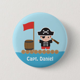 Cute Pirate Captain Ocean Raft Boy 6 Cm Round Badge