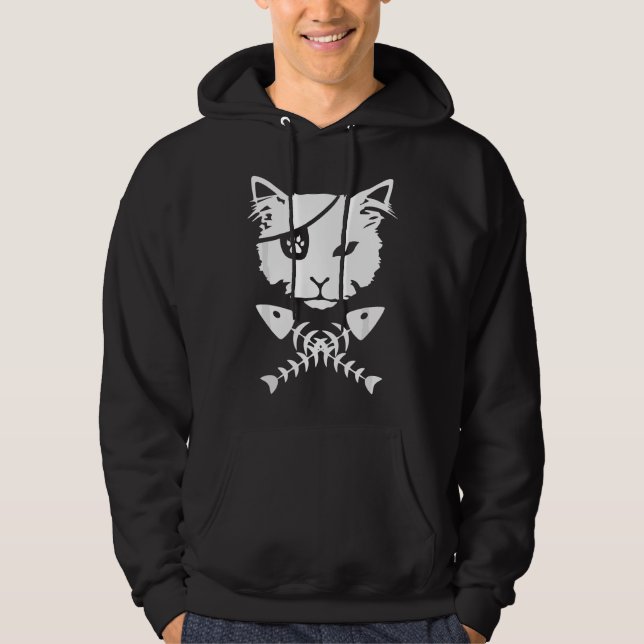 Cute pirate cat funny hoodie (Front)