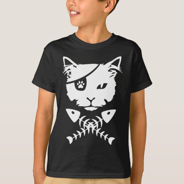Cute Pirate Cat Funny  T-Shirt (Front)