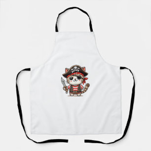 Cute Pirate Cat Squad Halloween Party Costume Fami Apron