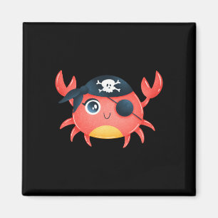 Cute pirate crab design animal lover gift for men magnet
