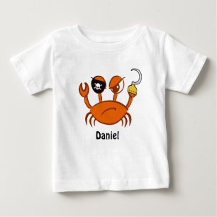 Cute Pirate Crab Personalised Birthday Party Gifts Baby T-Shirt