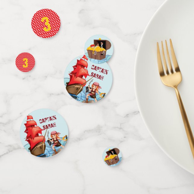 Cute Pirate Girl Birthday Party Boat Confetti (Group)