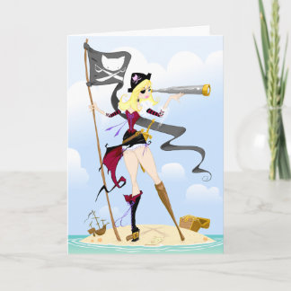 Cute Pirate Girl Greeting Cards