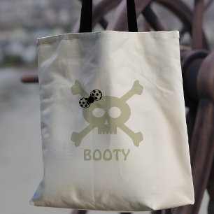 Cute Pirate Girl Skull and Crossbones Tote Bag