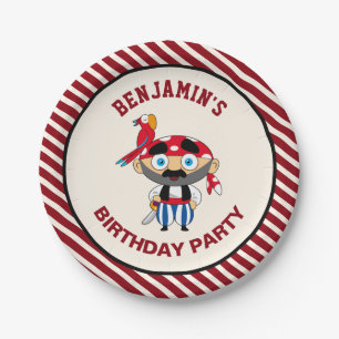 Cute Pirate Kids Birthday Party Paper Plate