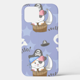 Cute Pirate Kitten Pattern iPhone 12 Case