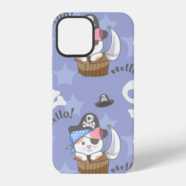 Cute Pirate Kitten Pattern iPhone Case (Back)