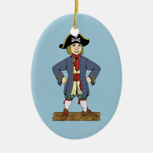 Cute Pirate Lad Ceramic Tree Decoration