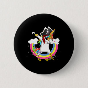 Cute Pirate Magical Unicorn Fun Awesome Halloween 6 Cm Round Badge