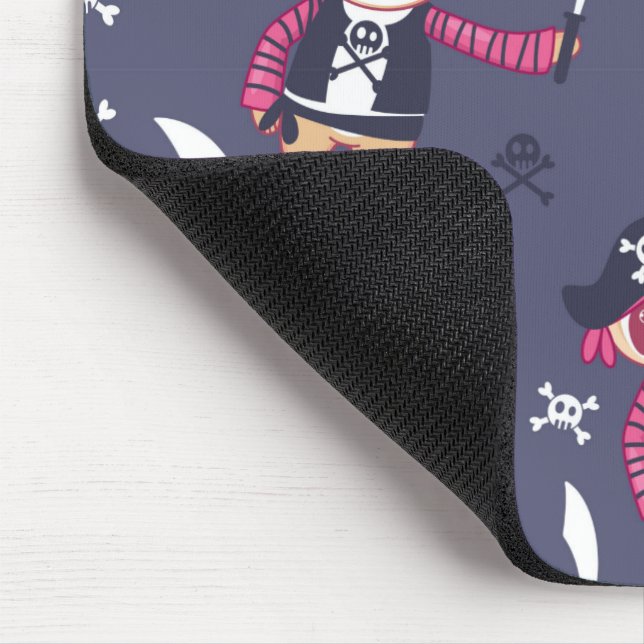Cute Pirate Panda Bear Pattern Mouse Mat (Corner)