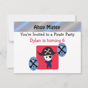 Cute Pirate Party Invitation