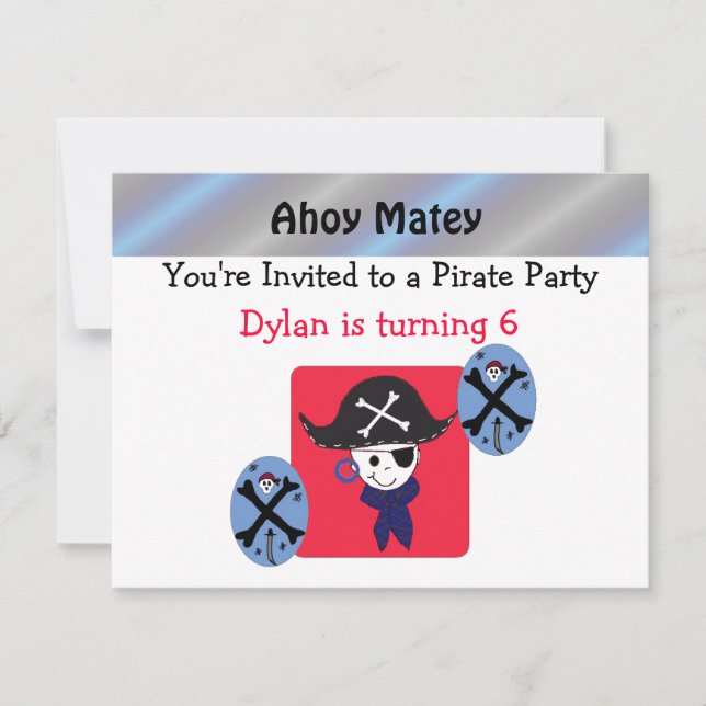 Cute Pirate Party Invitation (Front)
