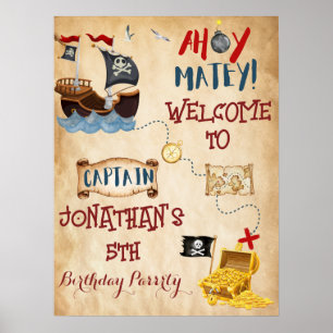 Cute Pirate Party welcome Poster