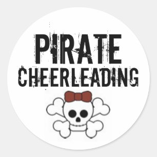cute pirate, Pirate, Cheerleading Classic Round Sticker