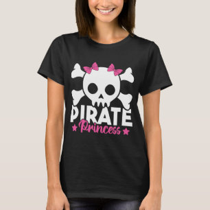 Cute Pirate Princess Pink Pirate Skull and Crossbo T-Shirt