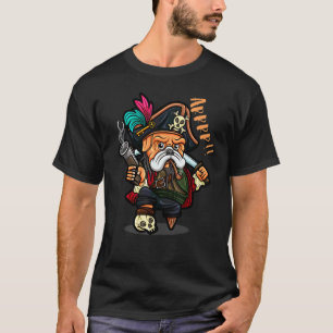 Cute Pirate Pug Goes Arrr Buccaneer Puppy Pirate D T-Shirt
