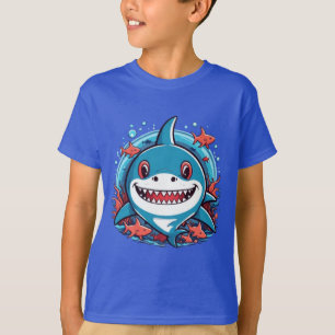 Cute pirate shark on a boat T-Shirt