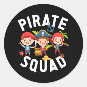 Cute Pirate Squad Pirate Crew Classic Round Sticker