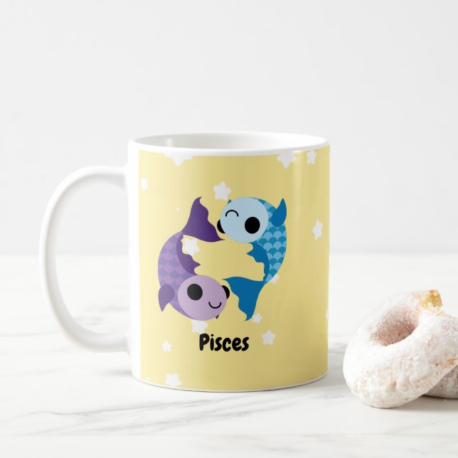Cute Pisces Coffee Mug (With Donut)