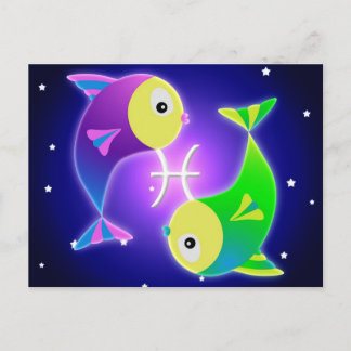 Cute Pisces Zodiac Postcard