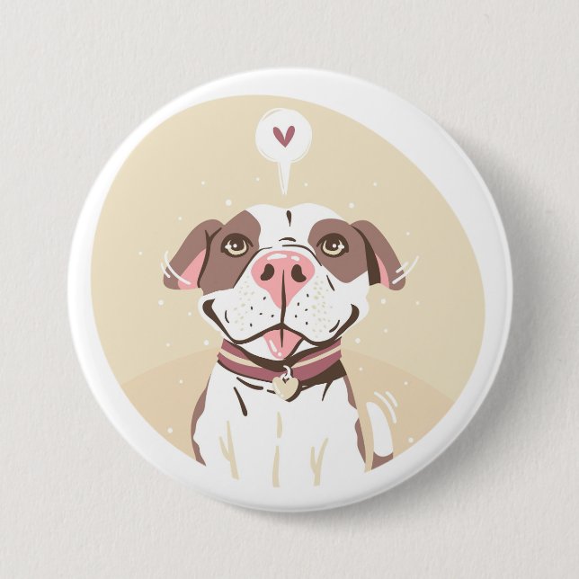 Cute Pit Bull 7.5 Cm Round Badge (Front)