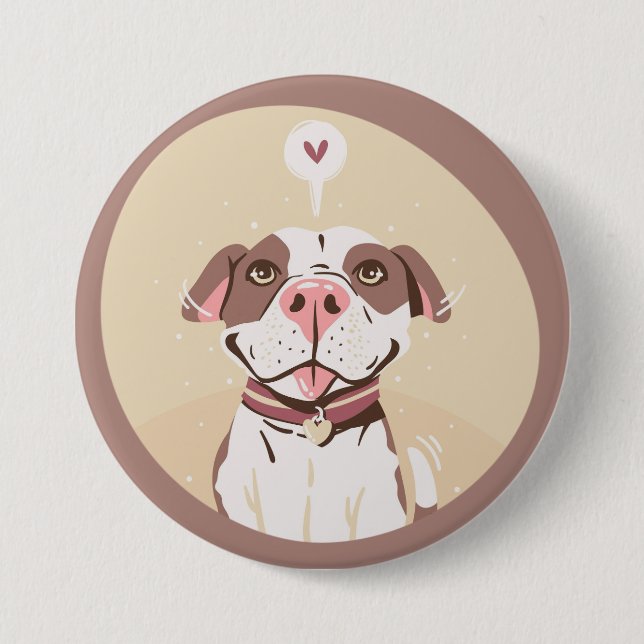 Cute Pit Bull 7.5 Cm Round Badge (Front)