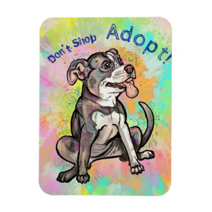 Cute Pit Bull "Adopt!, don't shop" Magnet