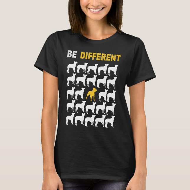 Cute Pit Bull Be Different Inspiration T-Shirt (Front)