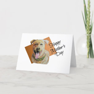 Cute Pit Bull Brindle Dog Happy Mother's Day Holiday Card