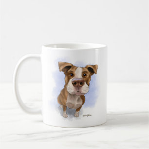 Cute Pit Bull Cartoon Coffee Mug
