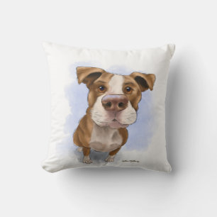 Cute Pit Bull Cartoon Cushion