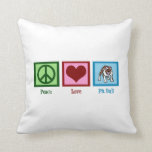 Cute Pit Bull Cushion<br><div class="desc">Peace Love Pit Bull. A pretty peace sign,  heart,  and a cute dog.</div>