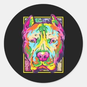 Cute Pit Bull Dog Lover Pop Art Pit Bull Dog Owner Classic Round Sticker