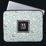 Cute Pit Bull Terrier Dog Pattern Monogram Laptop Sleeve<br><div class="desc">Ever since I adopted my pit bull dog,  Nami,  I have become an advocate for pit bulls. They are so loyal and loving. I drew different kinds of pit bulls with various facial expression using a brush pen and ink pen.</div>