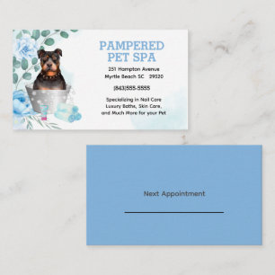 Cute Pit Bull Terrier Pet Groomer Spa Appointment Business Card