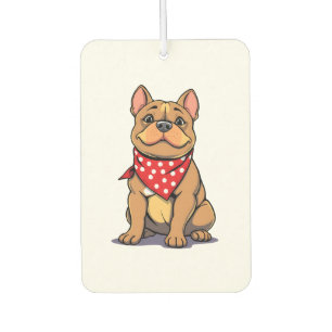 Cute Pitbull Bulldog with Bandanna Funny Dog Lover Car Air Freshener