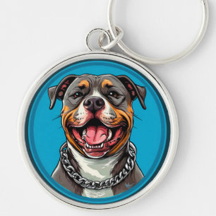 Cute Pitbull dog Key Ring