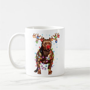 Cute Pitbull Dog Lover Funny Xmas Holiday Gift Coffee Mug