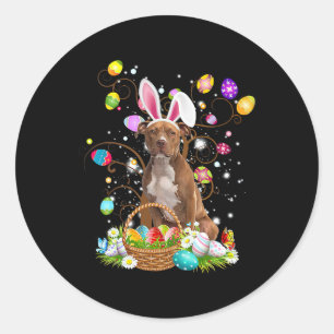 Cute Pitbull Egg Shirt Easter Day Dog Dad Dog Mum Classic Round Sticker