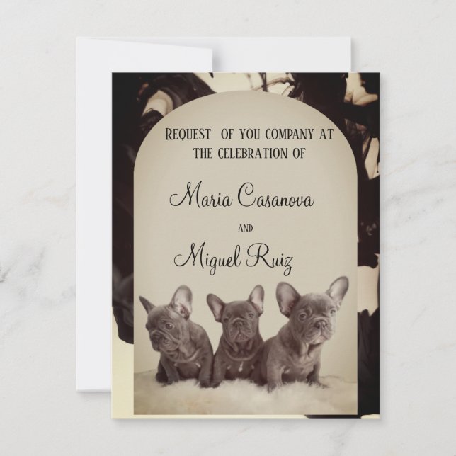 cute pitbull elegant party invitation (Front)