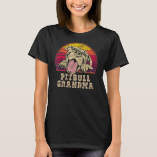 Cute Pitbull Grandma - Retro Pitbull Puppy Grandma T-Shirt
