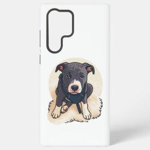 Cute Pitbull Puppy Dog Cartoon Design Samsung Galaxy Case