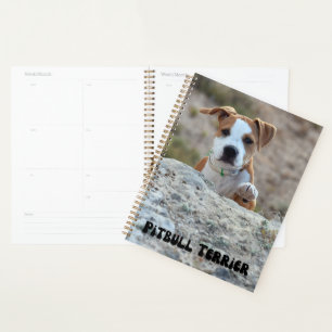 Cute Pitbull Terrier Puppy Calendar Planner