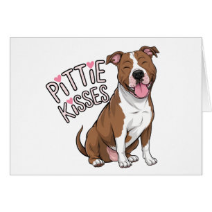 Cute Pitbull Thinking of You Love Pittie Pit Bull