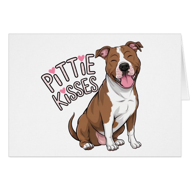 Cute Pitbull Thinking of You Love Pittie Pit Bull (Front Horizontal)